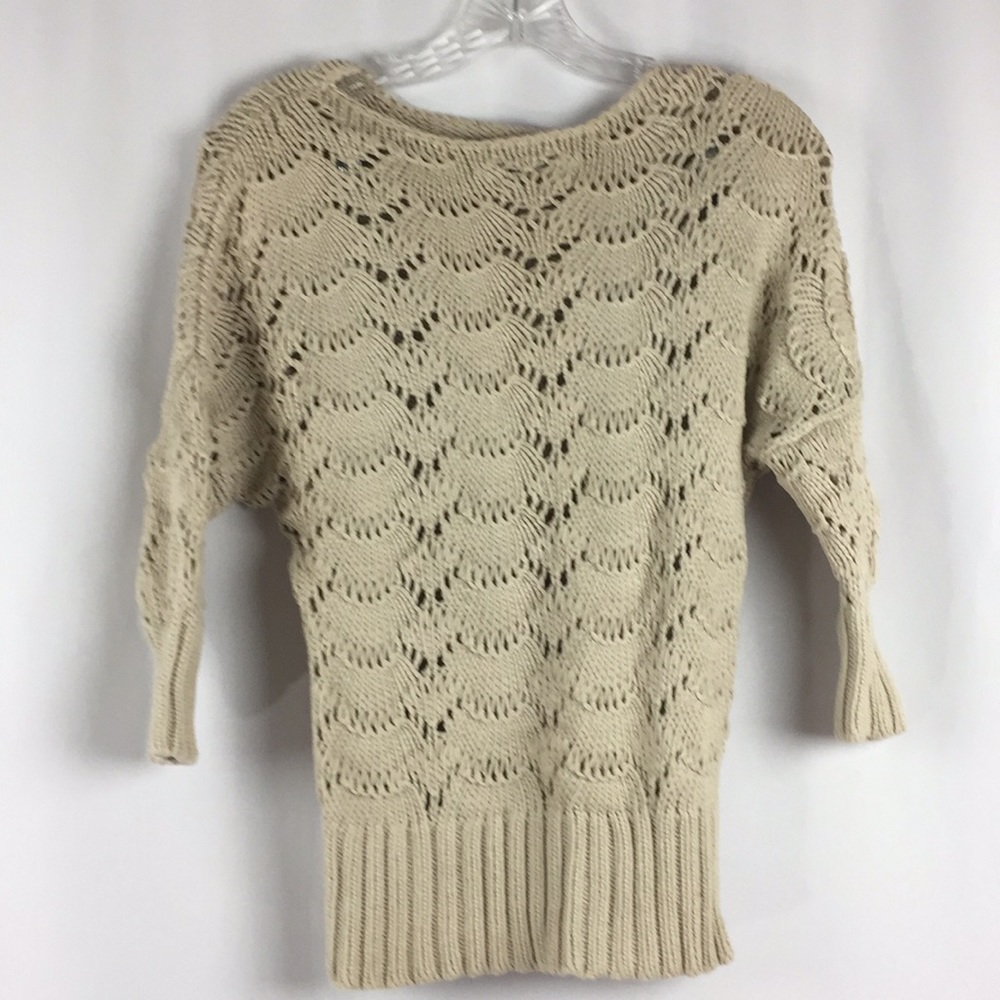 Loft scallop seashell crochet pullover sweater D1